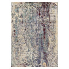 One of a Kind Contemporary Handwoven Wool Area Rug  9'11 x 14'