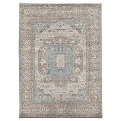 One of a Kind Contemporary Handwoven Wool Area Rug  9'11 x 14'
