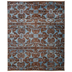 One of a Kind Contemporary Hand Knotted Area Rug, Hickory