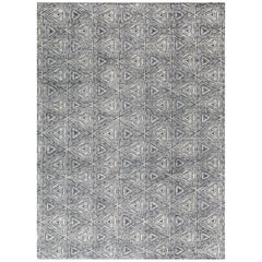 Tapis contemporain unique en son genre en laine tissée à la main  8'11 x 12'