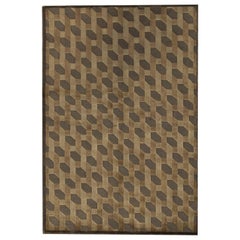 One of a Kind Contemporary Handwoven Wool Area Rug 4'6 x 6'8