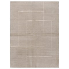 One of a Kind Contemporary Handwoven Wool Area Rug 4'7 x 6'7