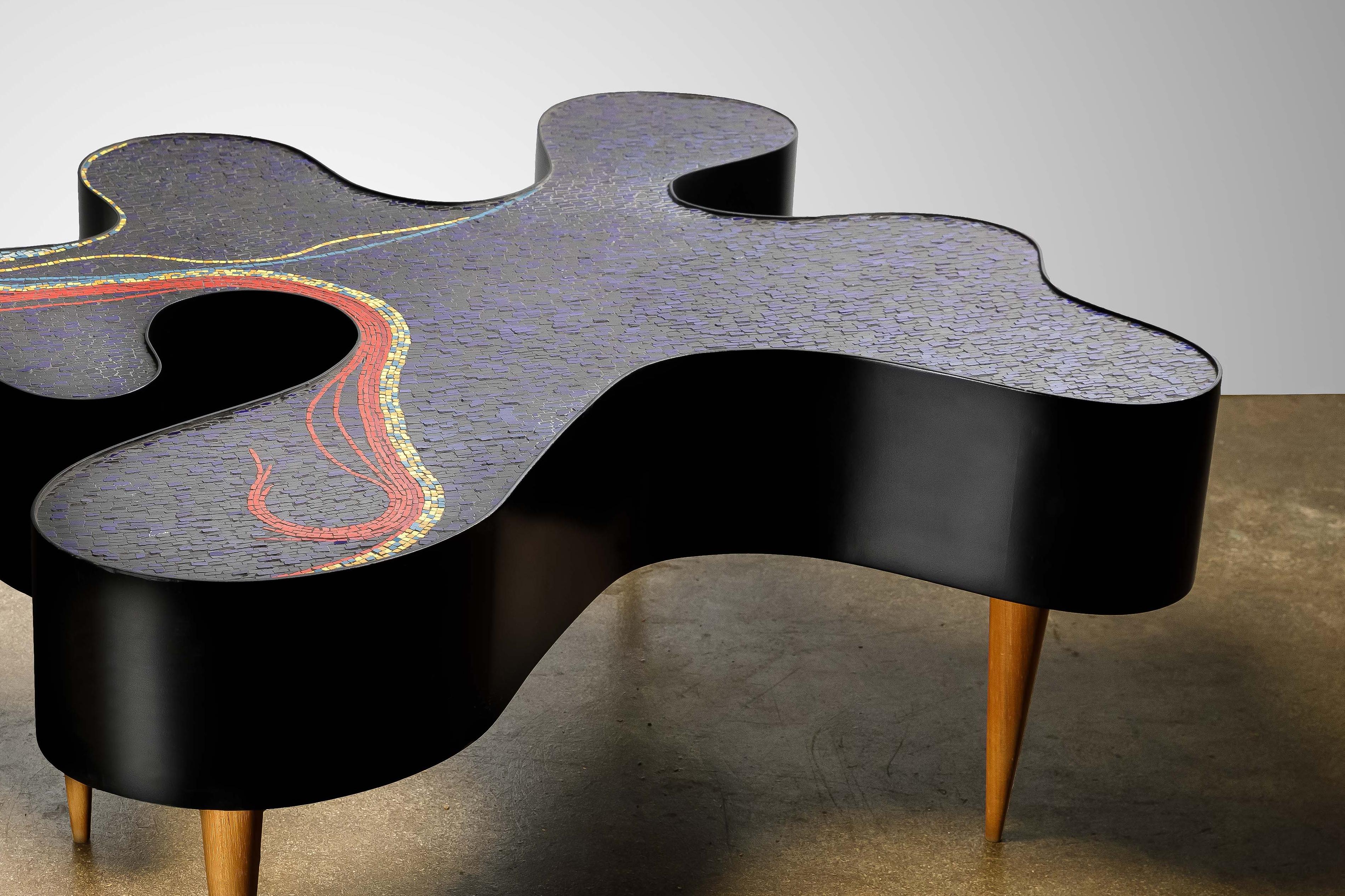 Post-Modern One-of-a-Kind Contemporary Mosaic Low Table by Katharina Welper, Brazil, 2014
