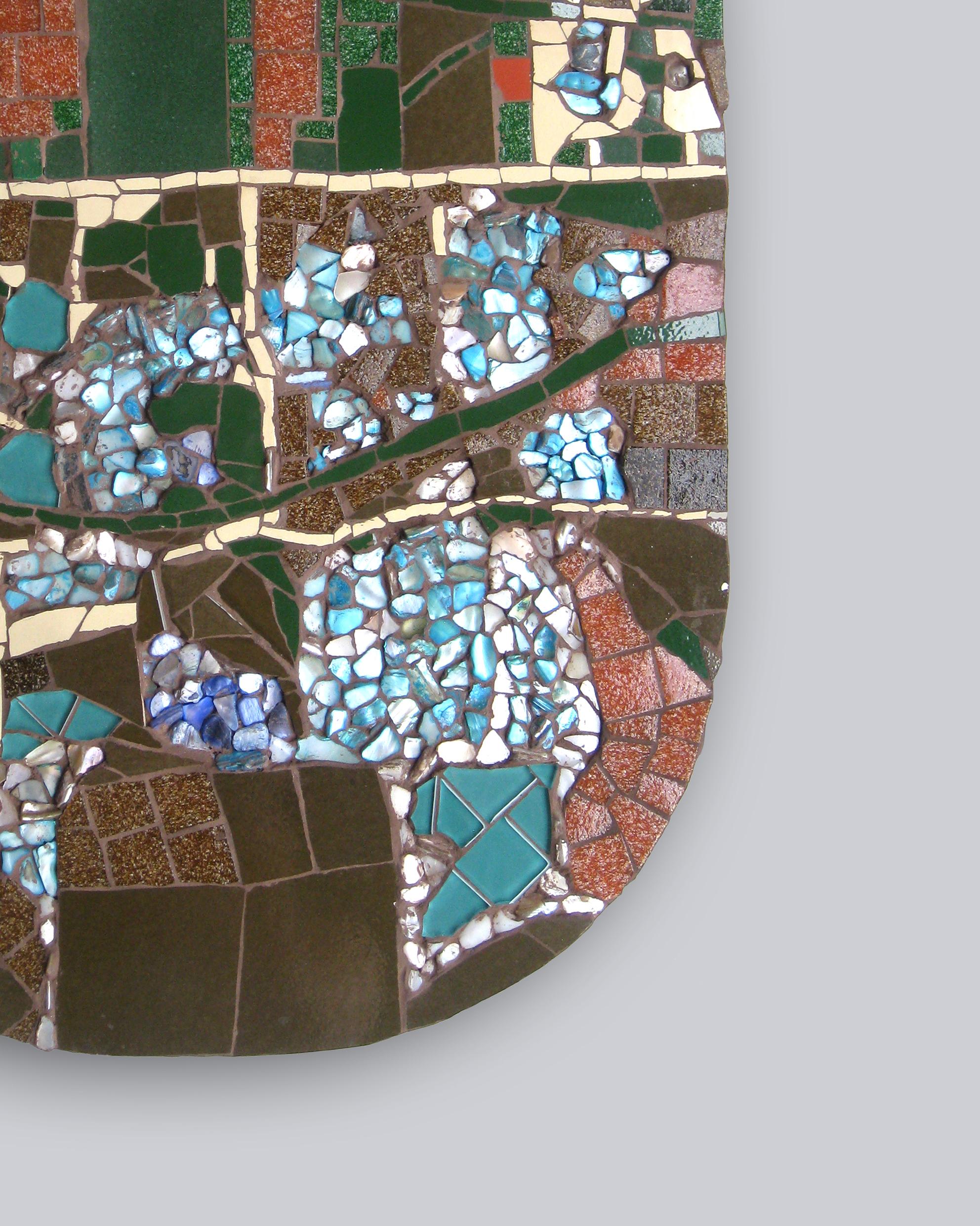 Stained One-of-a-Kind Contemporary Mosaic ML2909 by Brazilian Artist Mariana Lloyd, 2020 For Sale