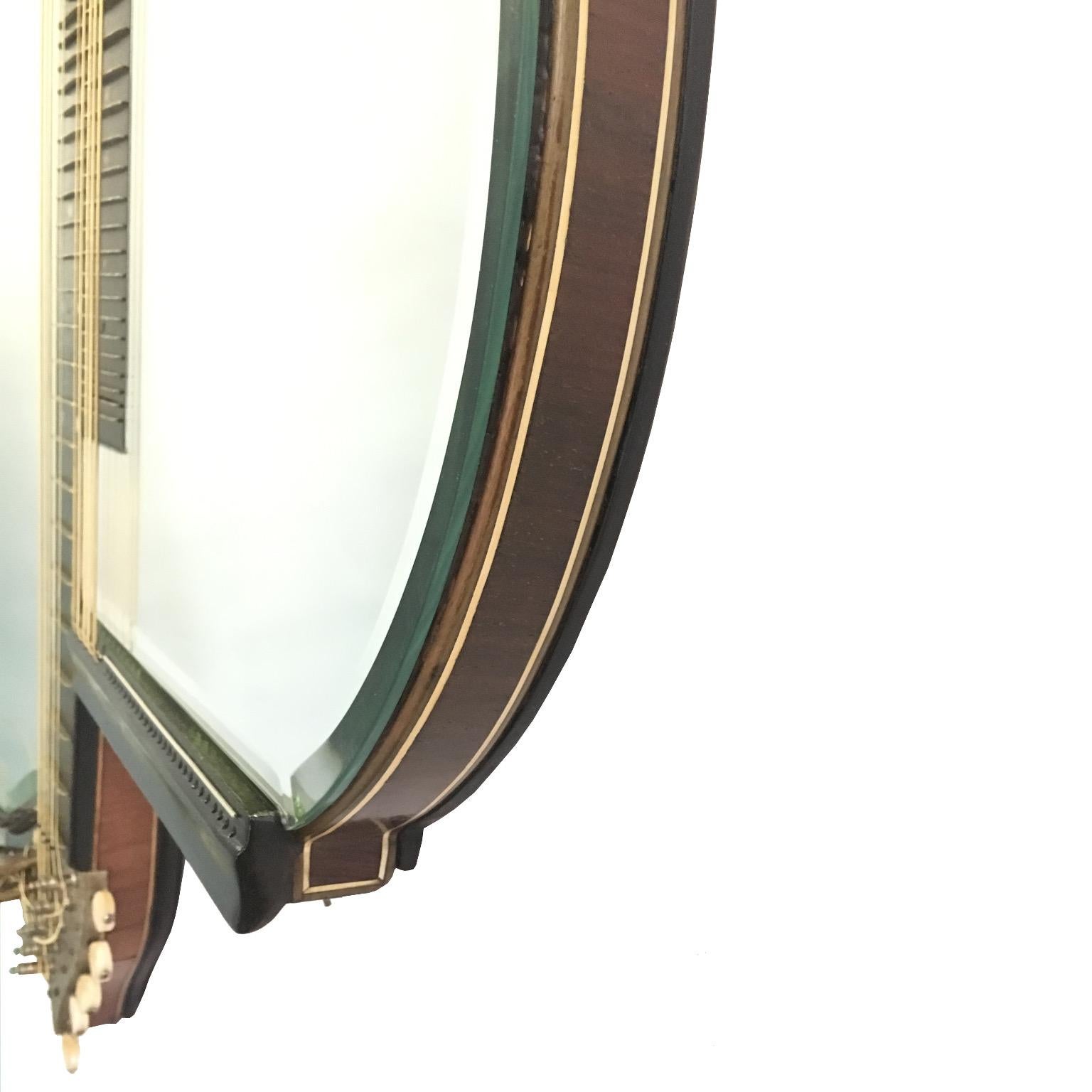 One of a Kind Contemporary Wall Mirror from Two Old String Instruments For Sale 1