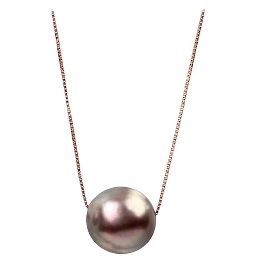 One of a Kind Cortez Sea Pearl Rose Gold Chain Necklace For Sale