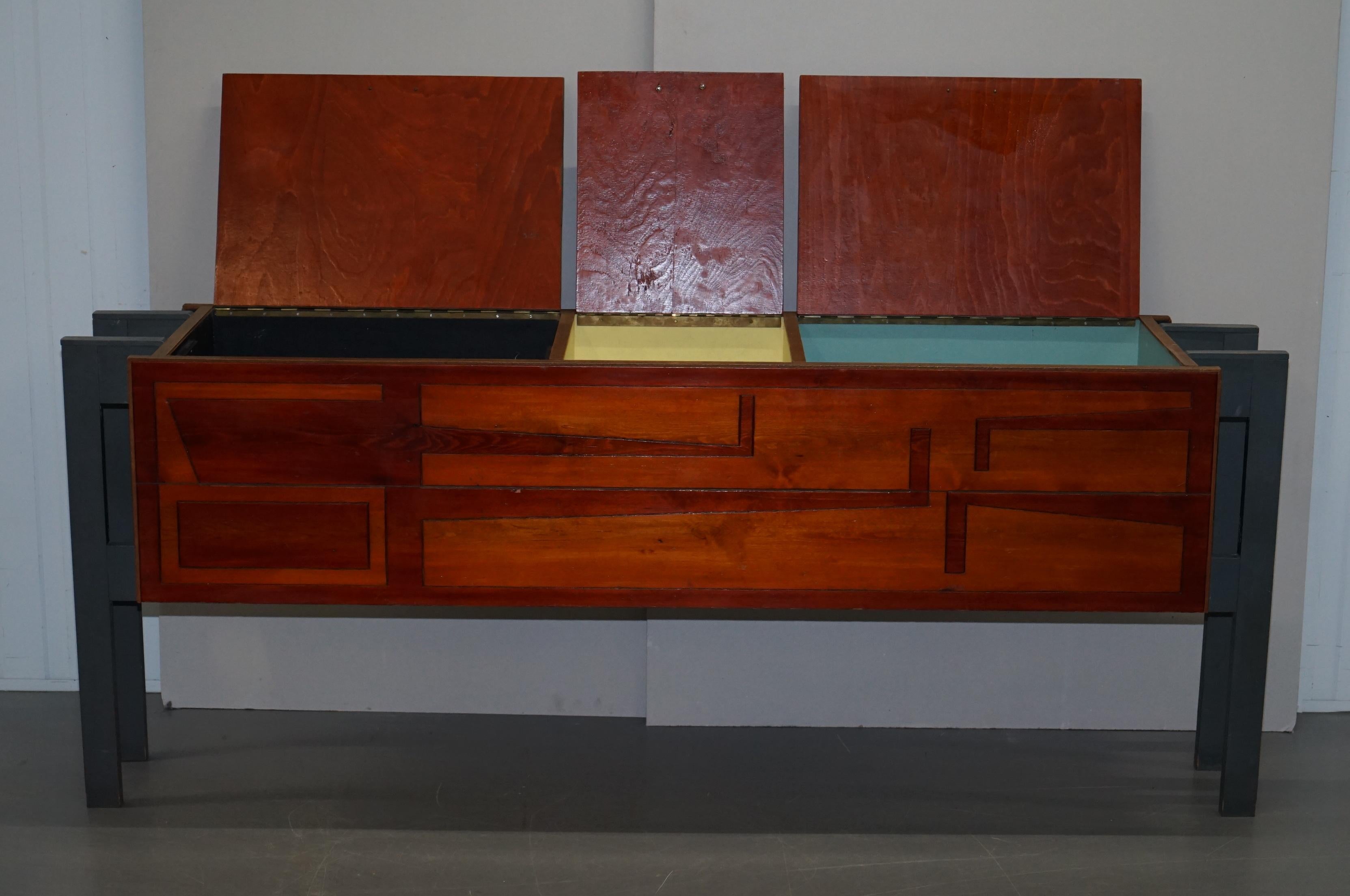 One of a Kind Custom Made Art Modern Sideboard Doors Opening Upwards Stylish For Sale 6