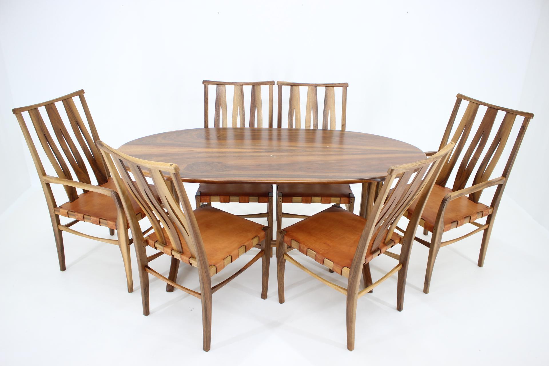 One of a Kind Custom Made Dining Set, Set of 7 In Good Condition For Sale In Praha, CZ