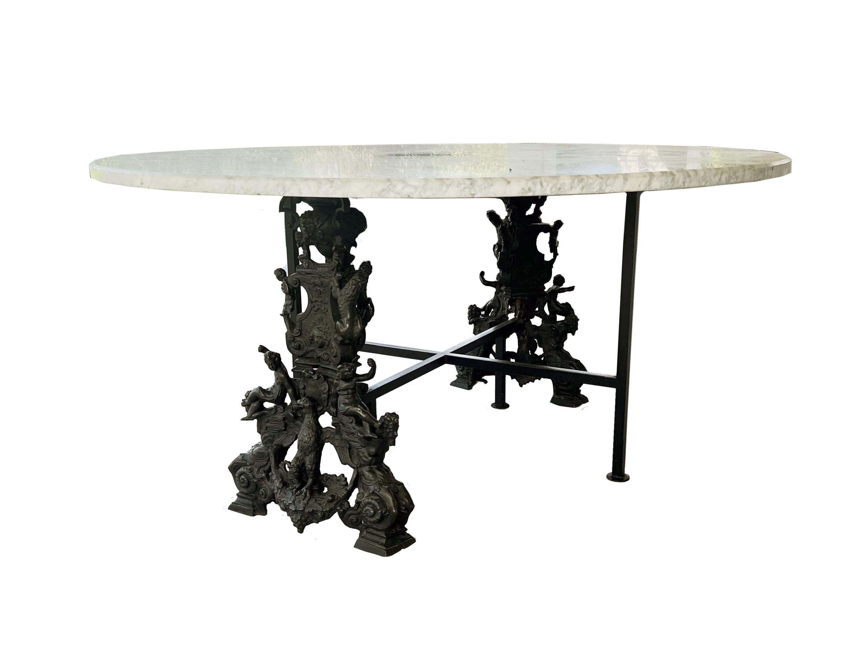 One-of-a-kind custom dining table, a true masterpiece of design and craftsmanship. Originating from the glamorous era of the 1960s Hollywood Regency style, this table boasts an unparalleled elegance and sophistication. The foundation of this