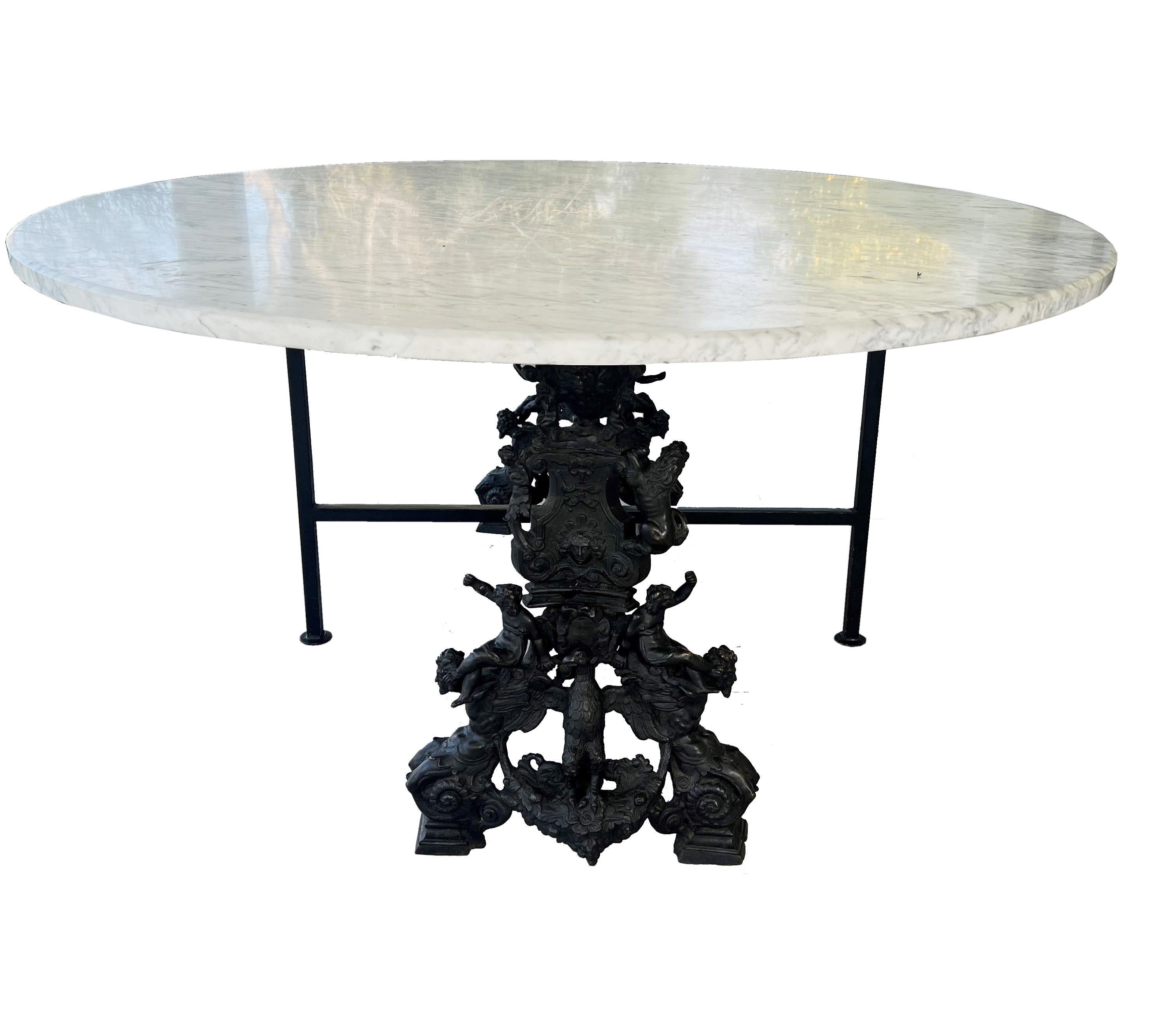 Italian One-of-a-kind Custom Marble Dining Table For Sale