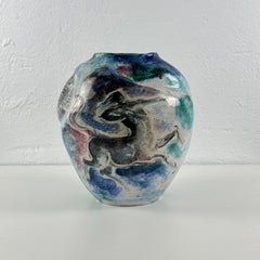 One of a Kind Decorative Zodiacal Vase, Albisola, Italy, 1930s