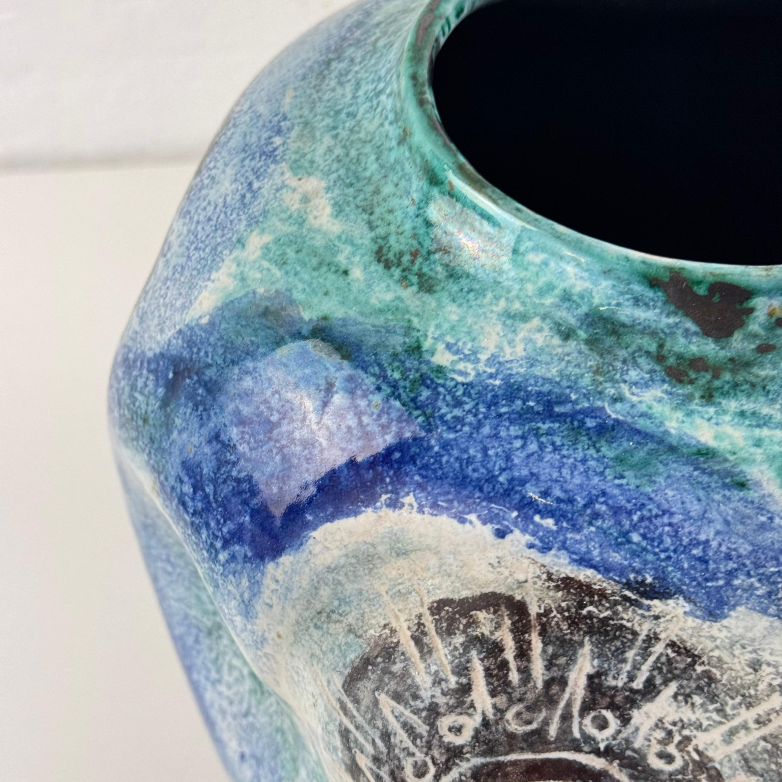 Einzigartige dekorative Zodiac-Vase, Albisola, Italien, 1930er Jahre im Angebot 1