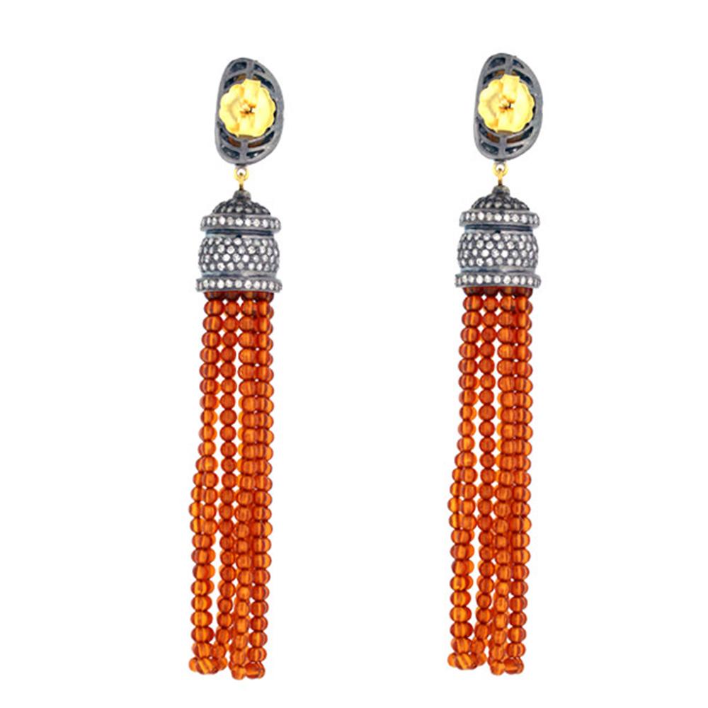 One-of-A-Kind Designer Amber Diamond and Geode Tassel Earrings in Gold Silver

18kt gold: 2.5gms
Diamond: 3.94cts
Silver: 11.29gms
Geode: 4.39cts
Amber: 25.80cts
