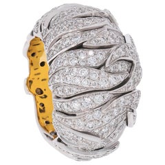 Rosior Bague « Dome » en or blanc et jaune sertie d'un diamant unique