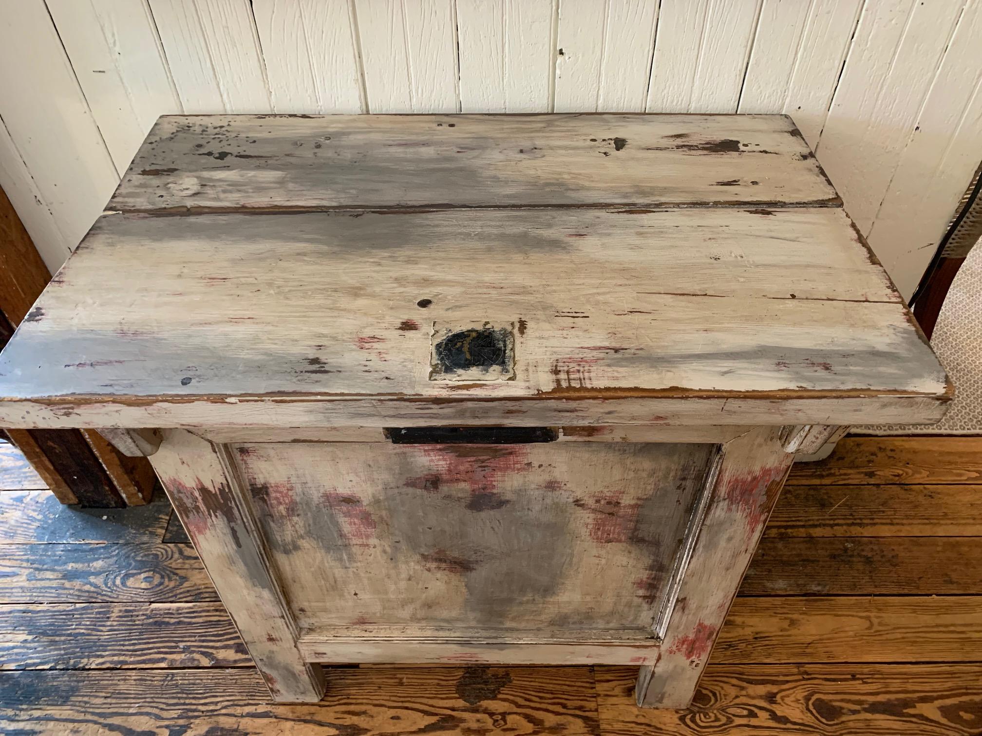 Reclaimed Wood One of a Kind Distressed Painted Chest Credenza