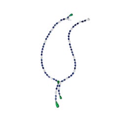 One of a Kind Emerald Sapphire and Diamond Contemporary Suite