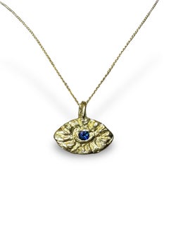 One of a kind Evil Eye Necklace for Men in 18K Yellow Gold 'Unisex'