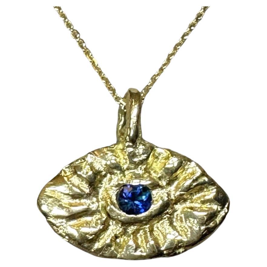 One of a kind Evil Eye Necklace for Men in 18K Yellow Gold 'Unisex'
