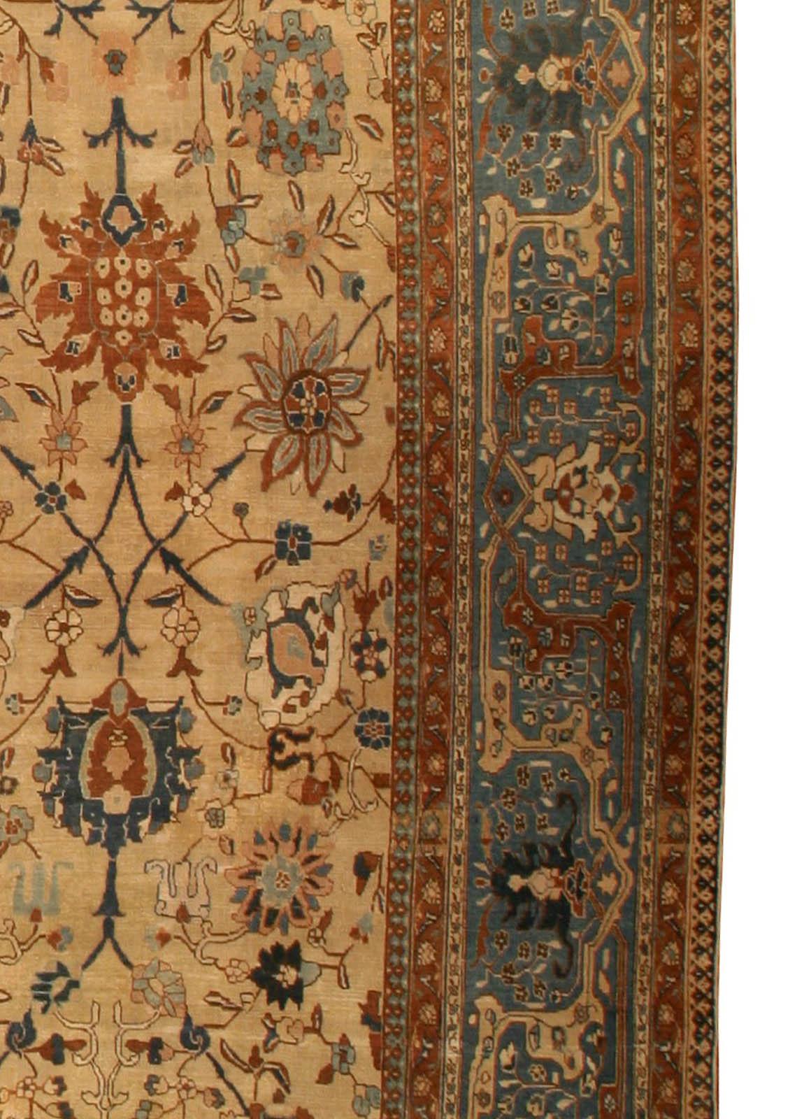 Hand-Woven Extra Large Antique Persian Tabriz Handmade Rug For Sale