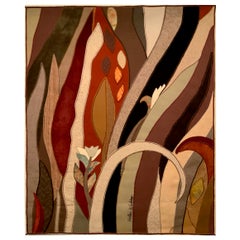Tapisserie en collage de tissus unique en son genre, Design/One et Hand Made par Helen Webber