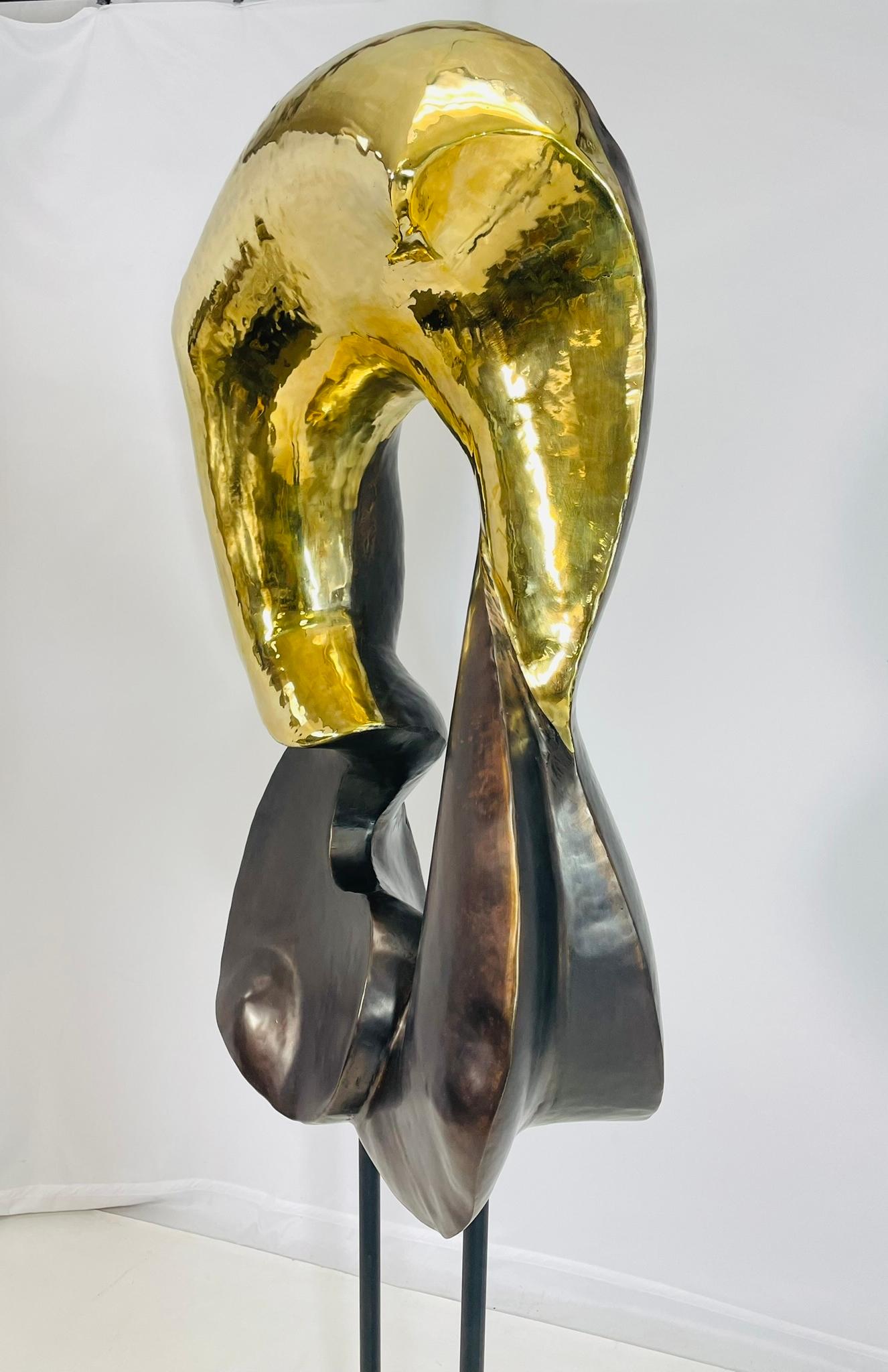 Figurativo unico nel suo genere  Scultura da terra in ottone massiccio, USA 21° secolo in vendita 9