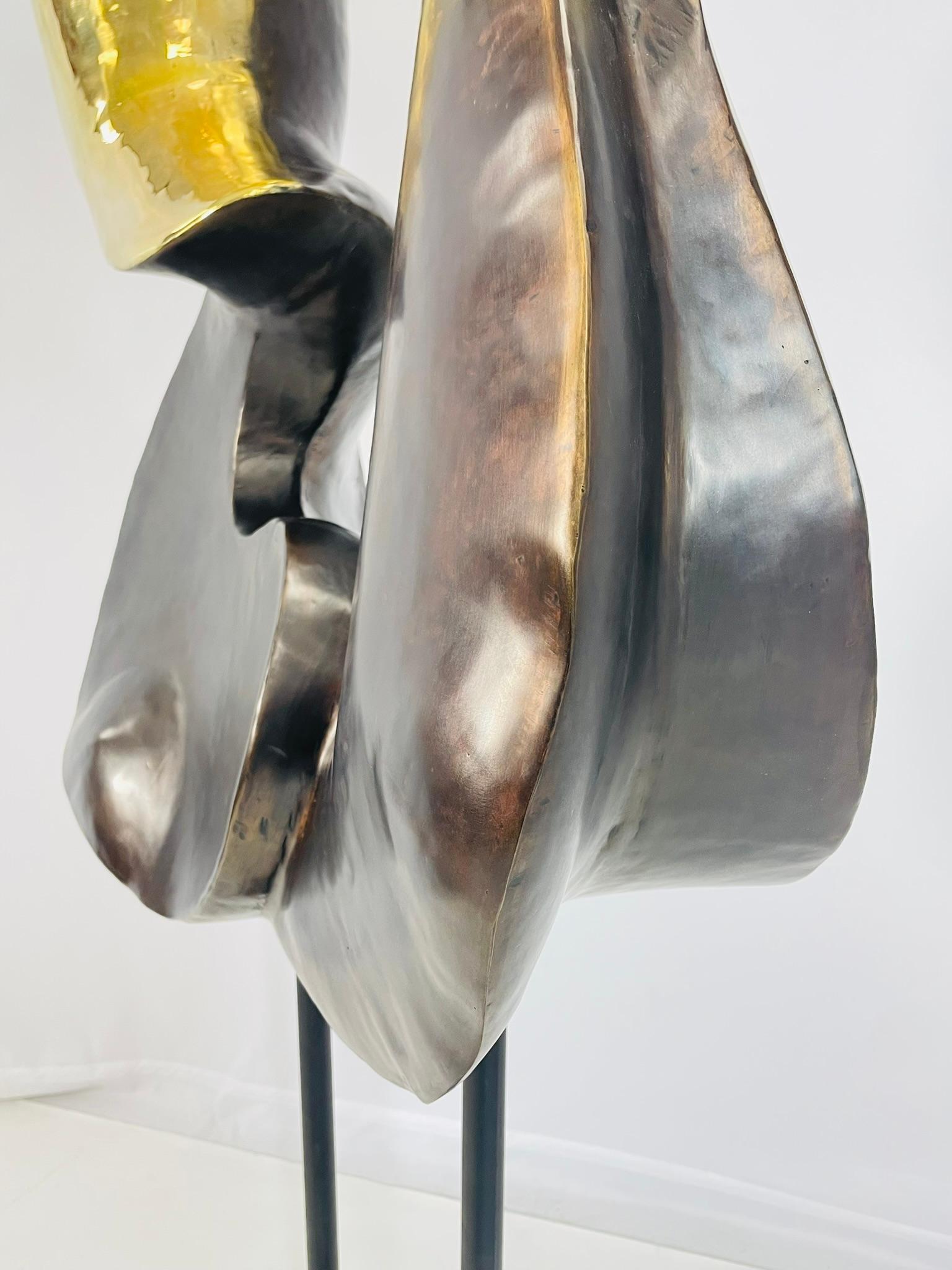 Figurativo unico nel suo genere  Scultura da terra in ottone massiccio, USA 21° secolo in vendita 11