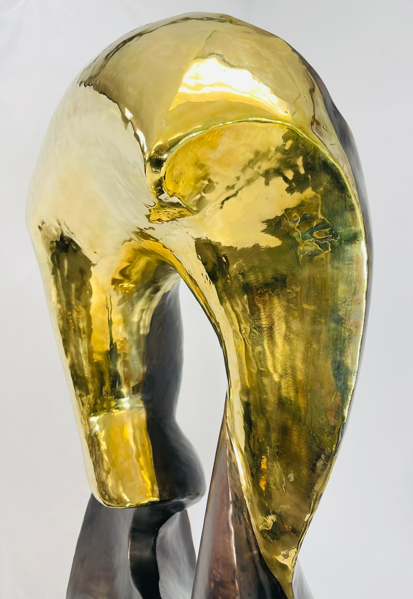 Figurativo unico nel suo genere  Scultura da terra in ottone massiccio, USA 21° secolo in vendita 12