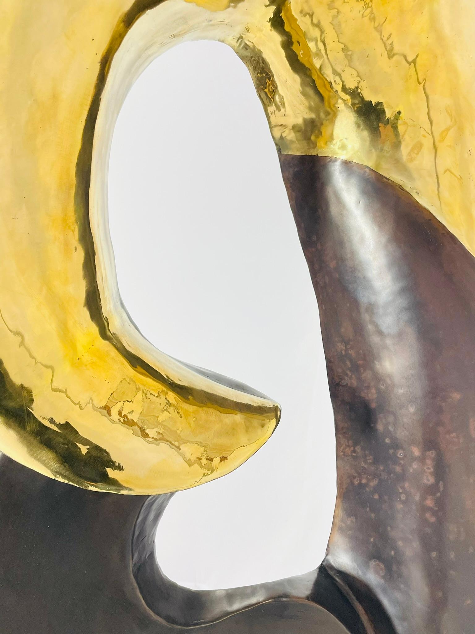 XXI secolo e contemporaneo Figurativo unico nel suo genere  Scultura da terra in ottone massiccio, USA 21° secolo in vendita