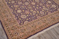 ONE-OF-A-KIND Fine Antique Weave Isfahan Hand Knotted Violet Gray Rug - 8'x10'