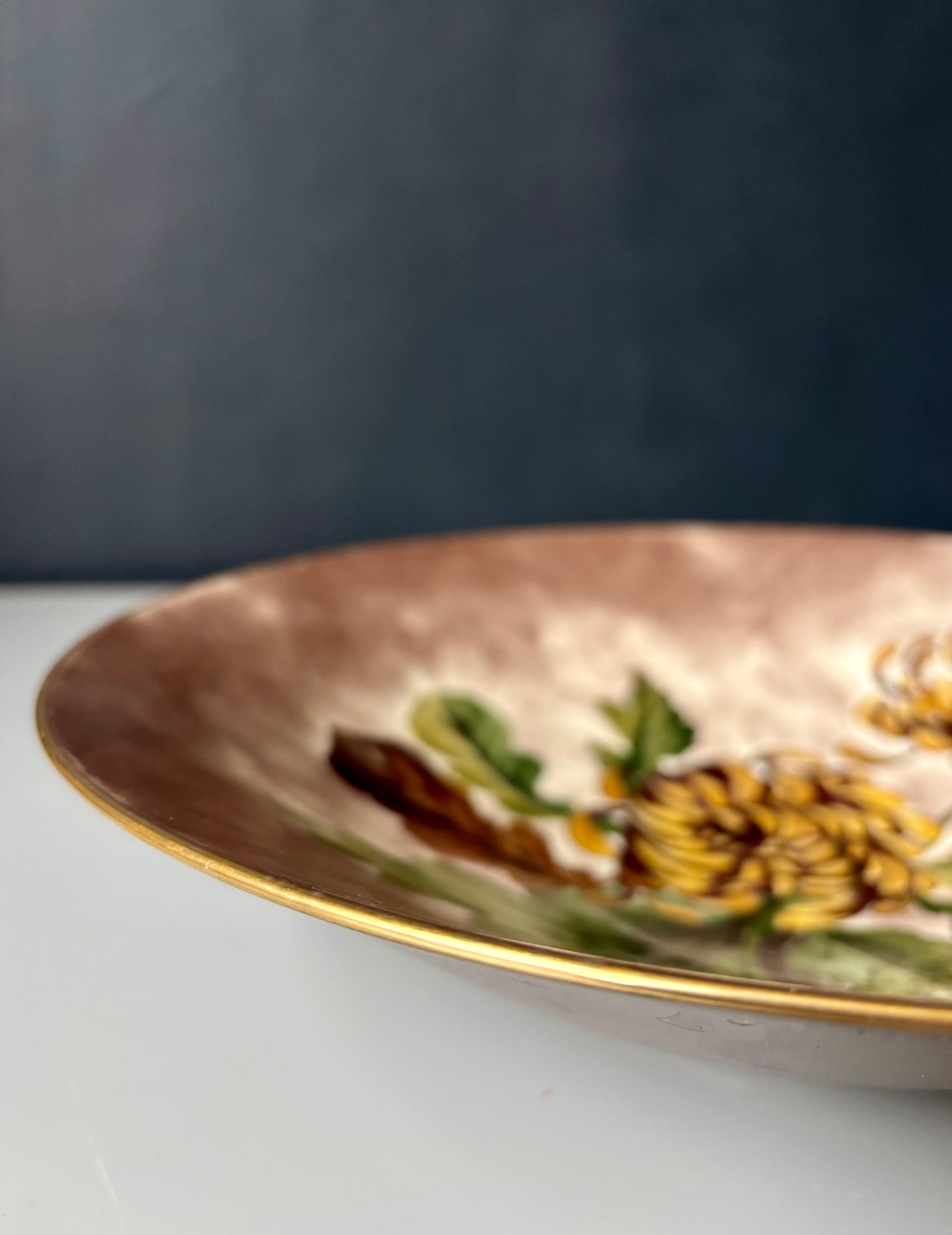 Smaltato Ciotola floreale Royal Copenhagen unica nel suo genere, anni '40 in vendita