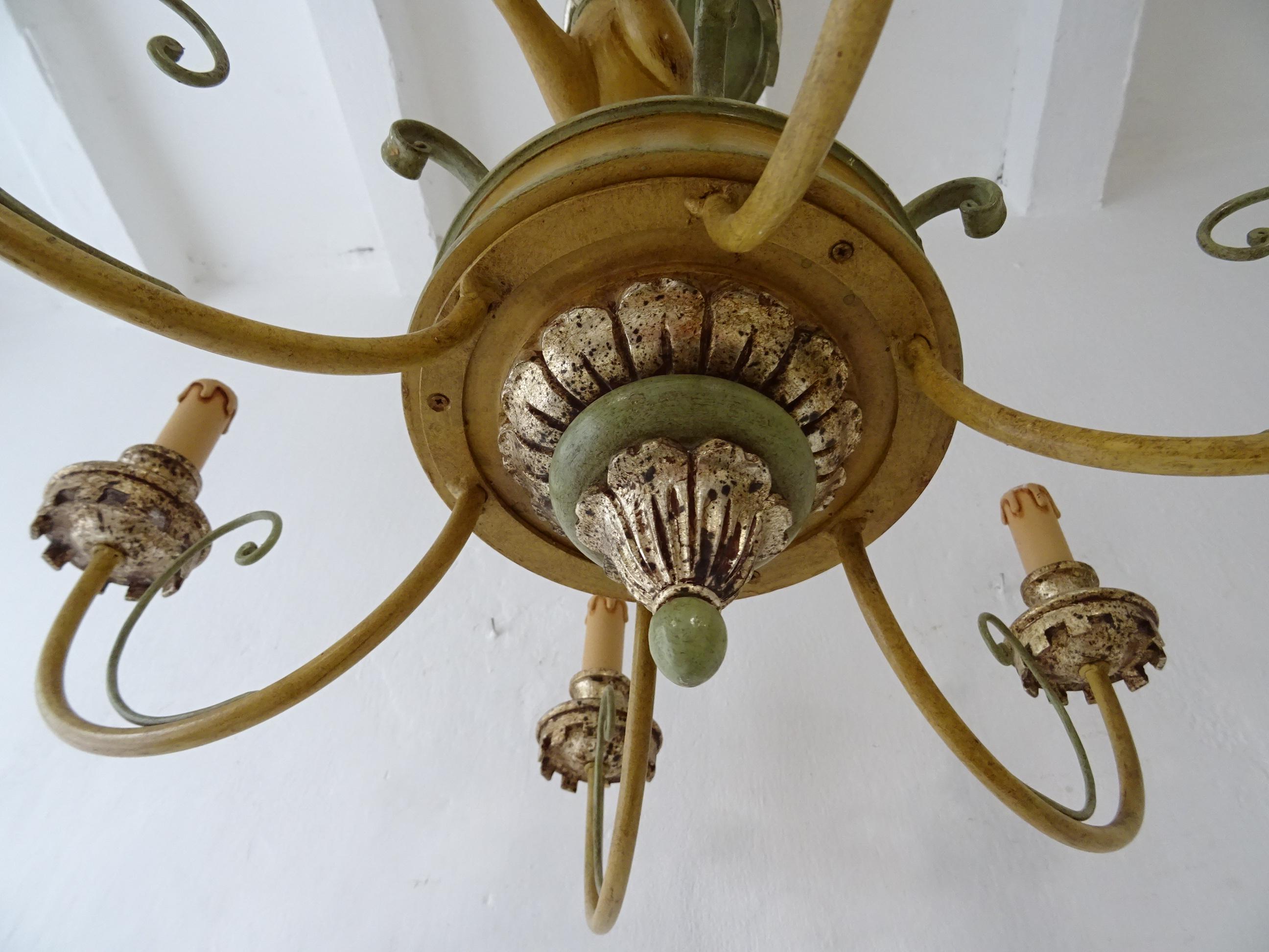 One of a Kind French Paris Horse Carousel Polychrome Chandelier Parisian c1930 For Sale 3