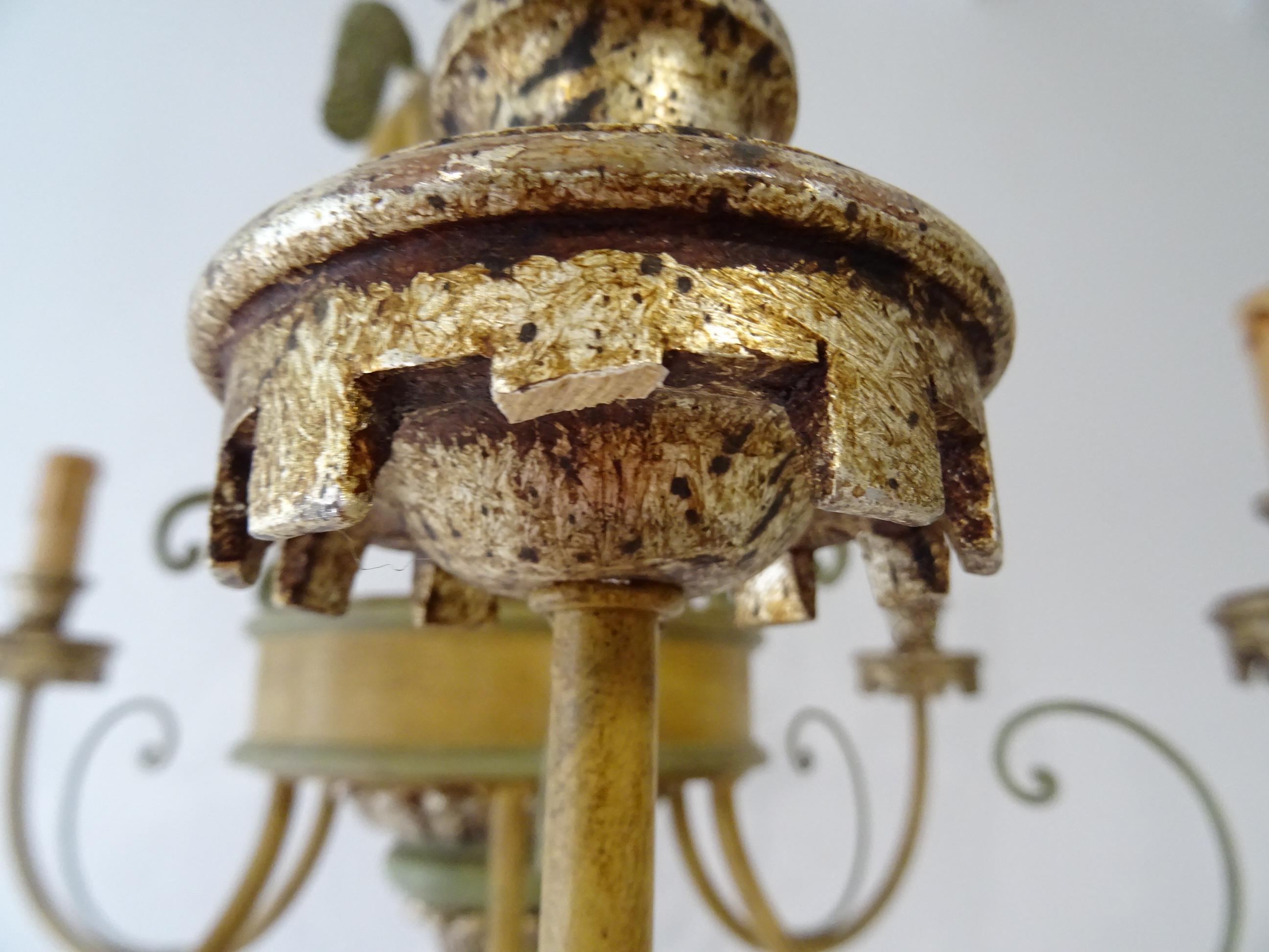 One of a Kind French Paris Horse Carousel Polychrome Chandelier Parisian c1930 For Sale 4