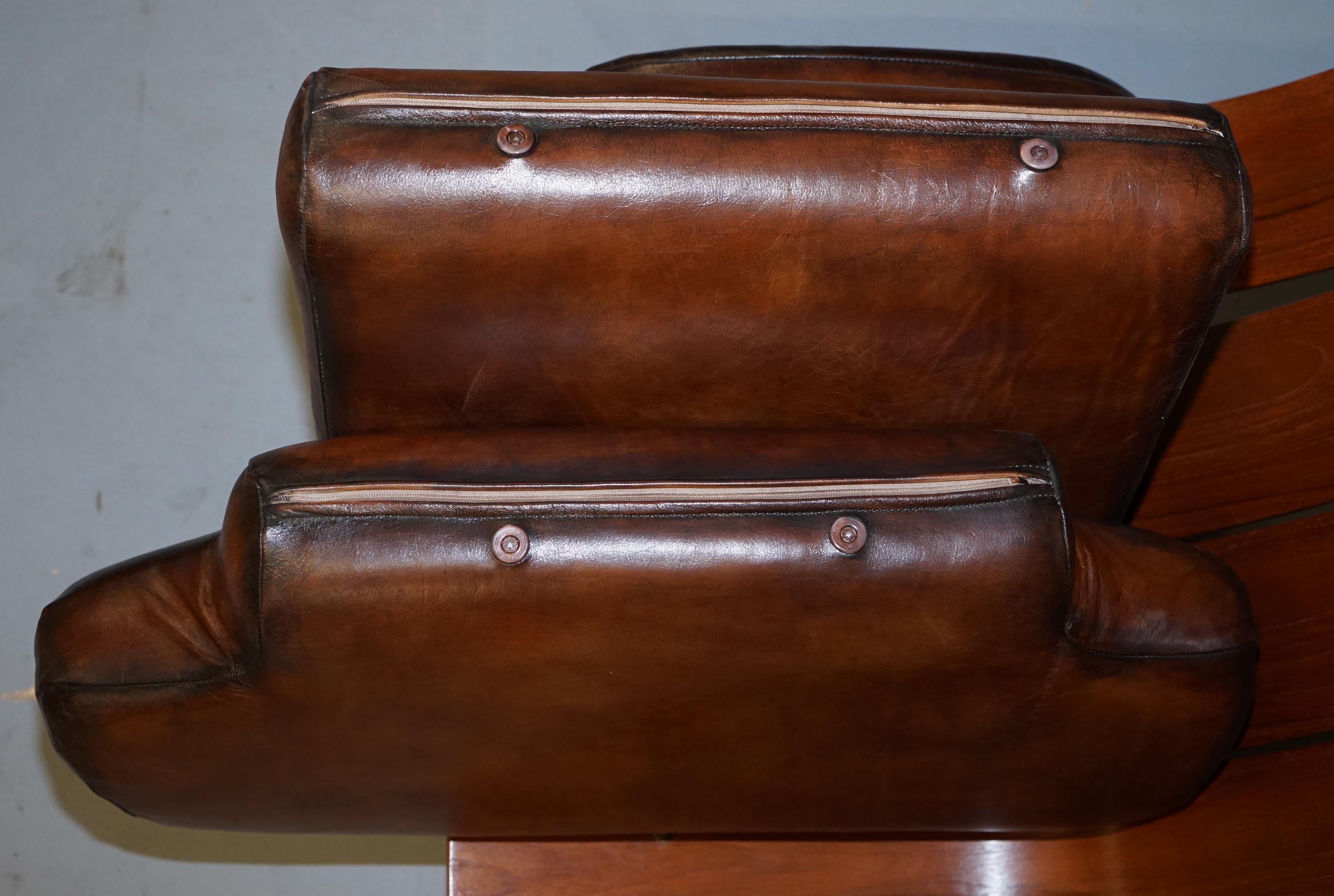Einzigartiger, vollständig restaurierter, handgefärbter Housemaster-Sessel aus braunem Leder von G-Plan im Angebot 14