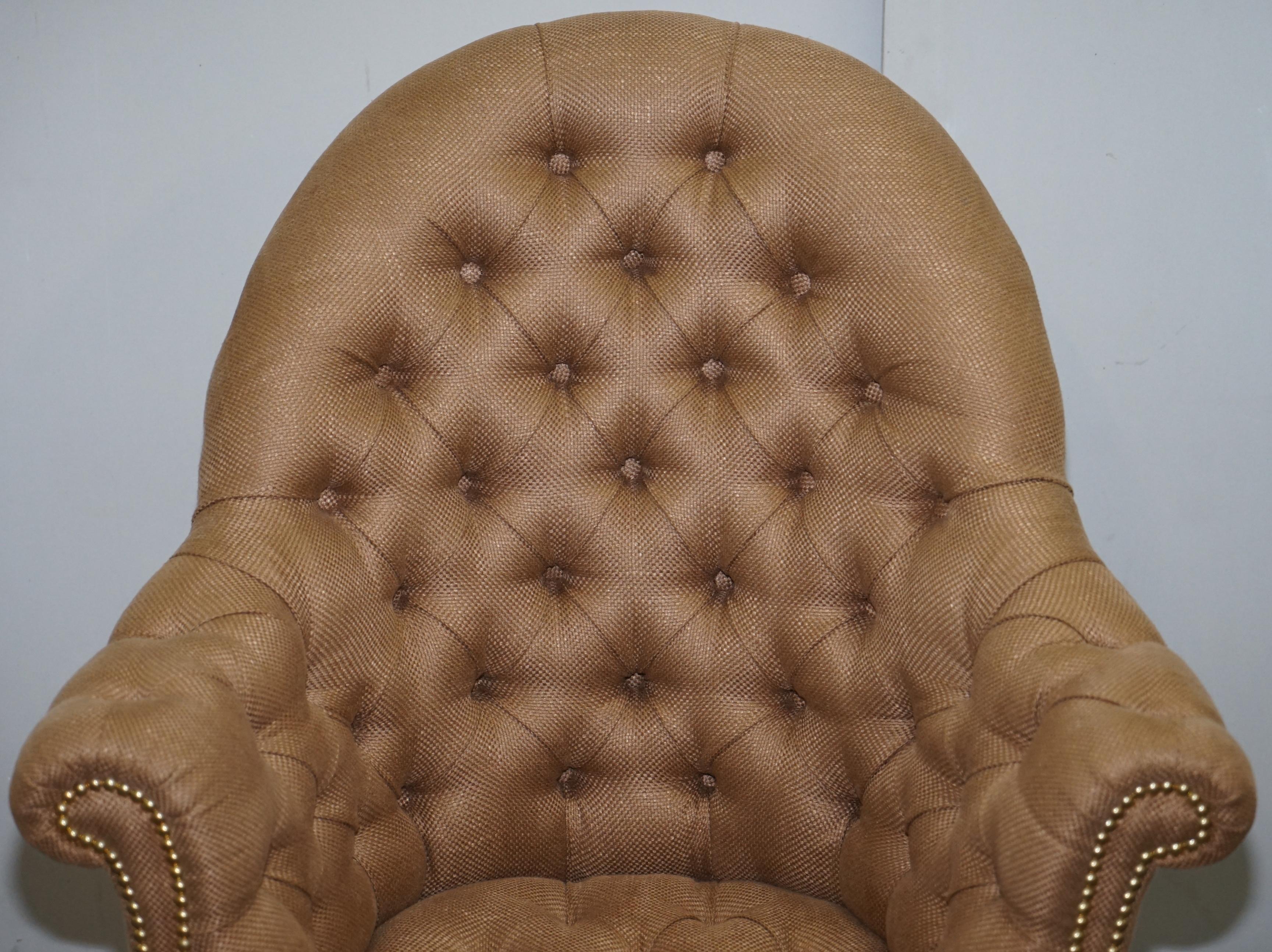 English One of a Kind Fully Restored Hardwood Chesterfield Captains Directors Armchair For Sale