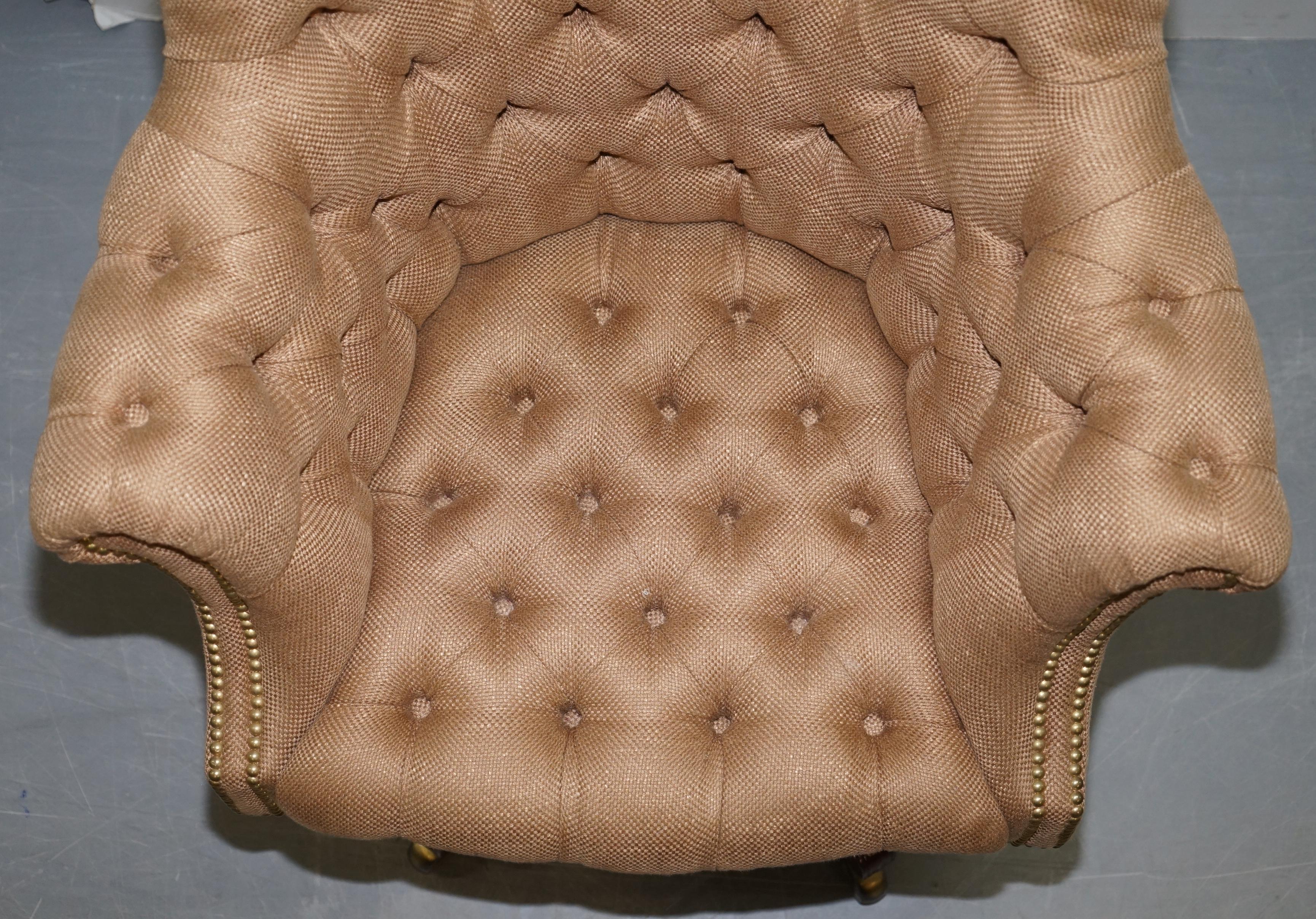 Leather One of a Kind Fully Restored Hardwood Chesterfield Captains Directors Armchair For Sale