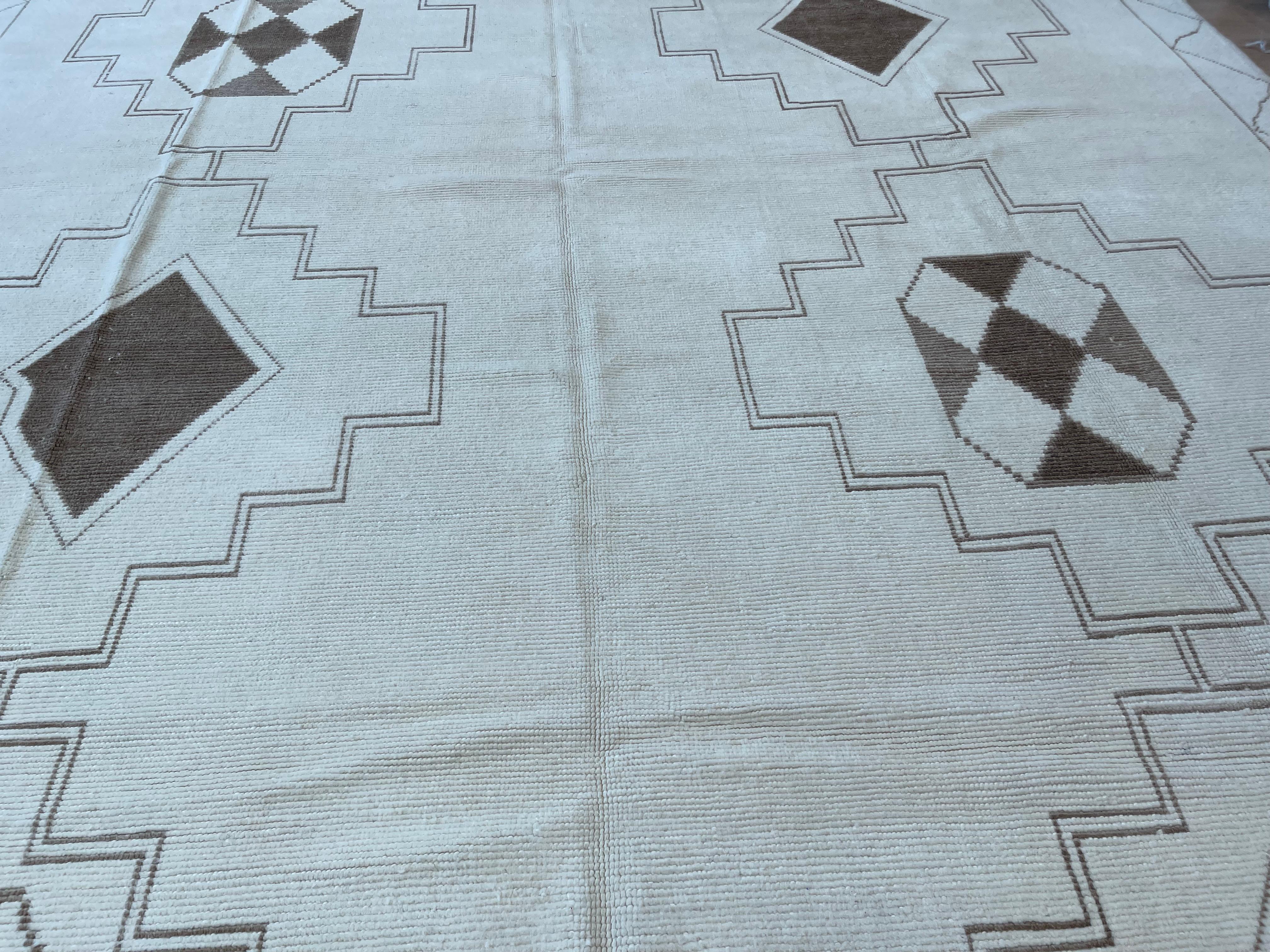 Noué à la main Tapis turc géométrique unique en son genre en vente