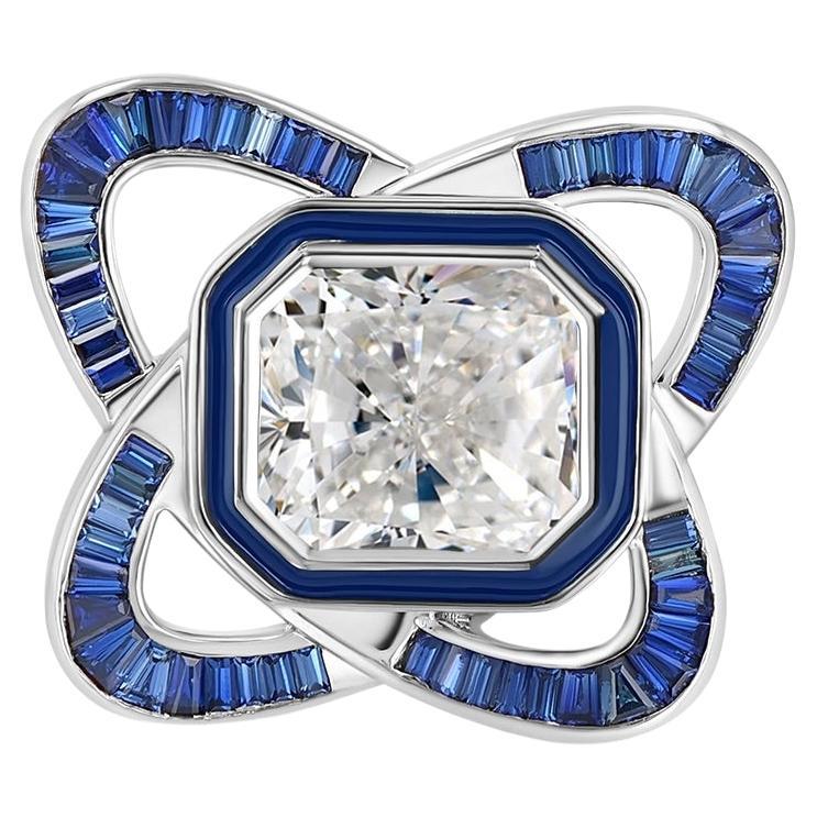 Anillo de cóctel de diamantes de 7 quilates con certificado GIA, único en su especie