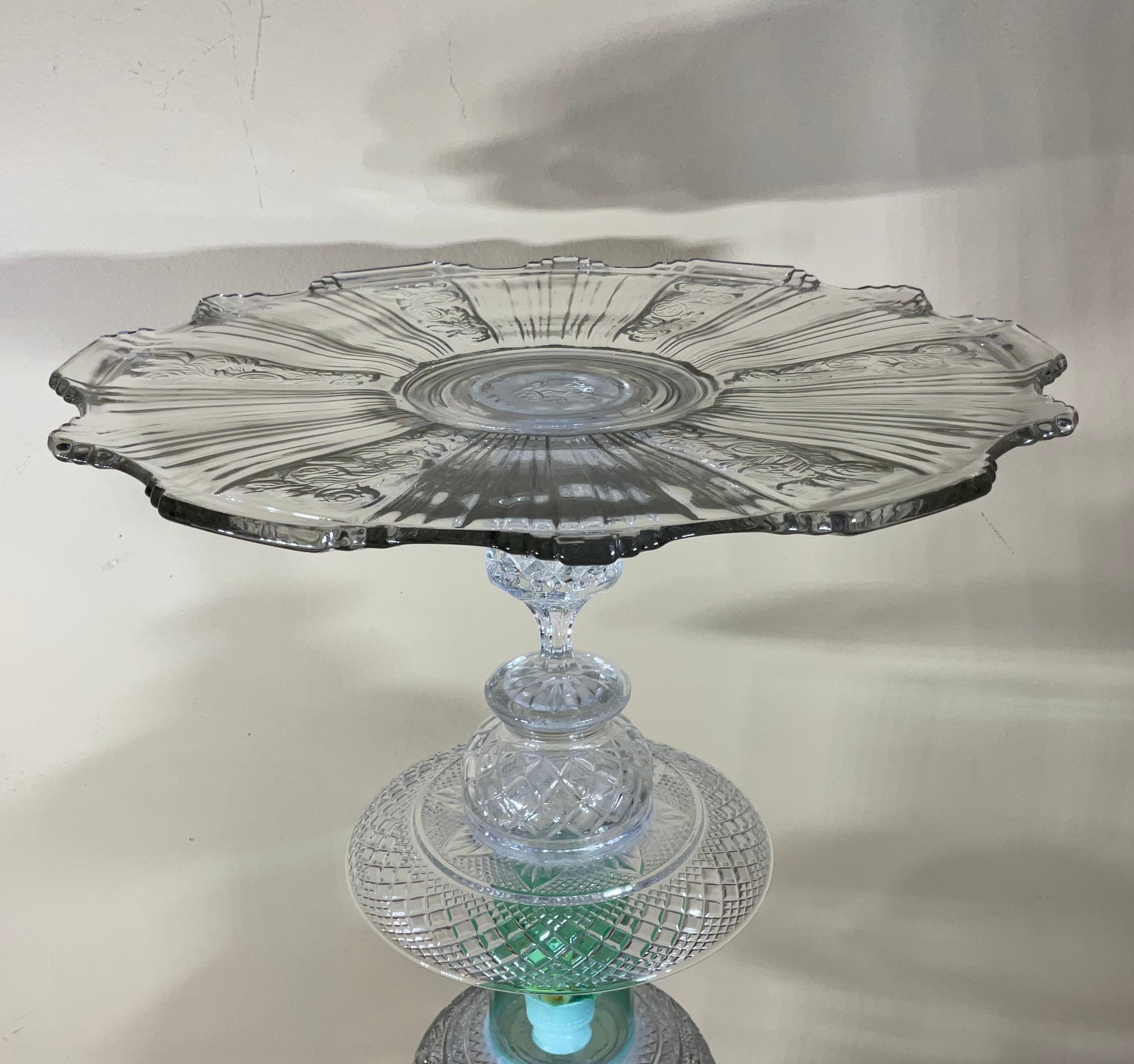 Hand-Crafted One of a Kind Glass Table For Sale