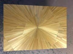 One of a Kind Gold Straw Marquetry Coffee Side Table, France