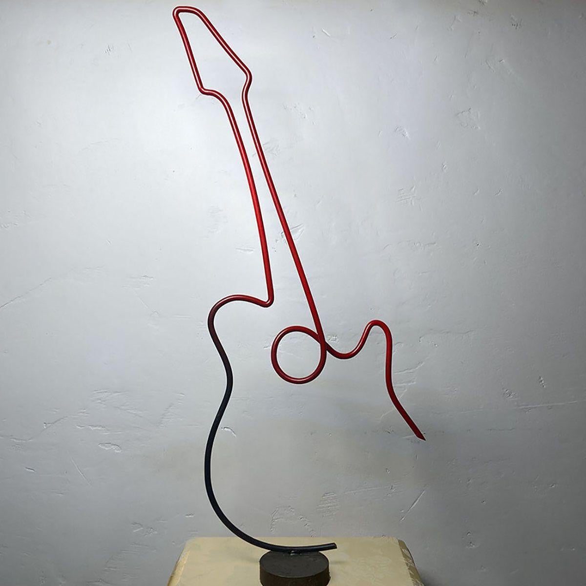 Contemporary One of a Kind Guitar Steel Cable Sculpture For Sale