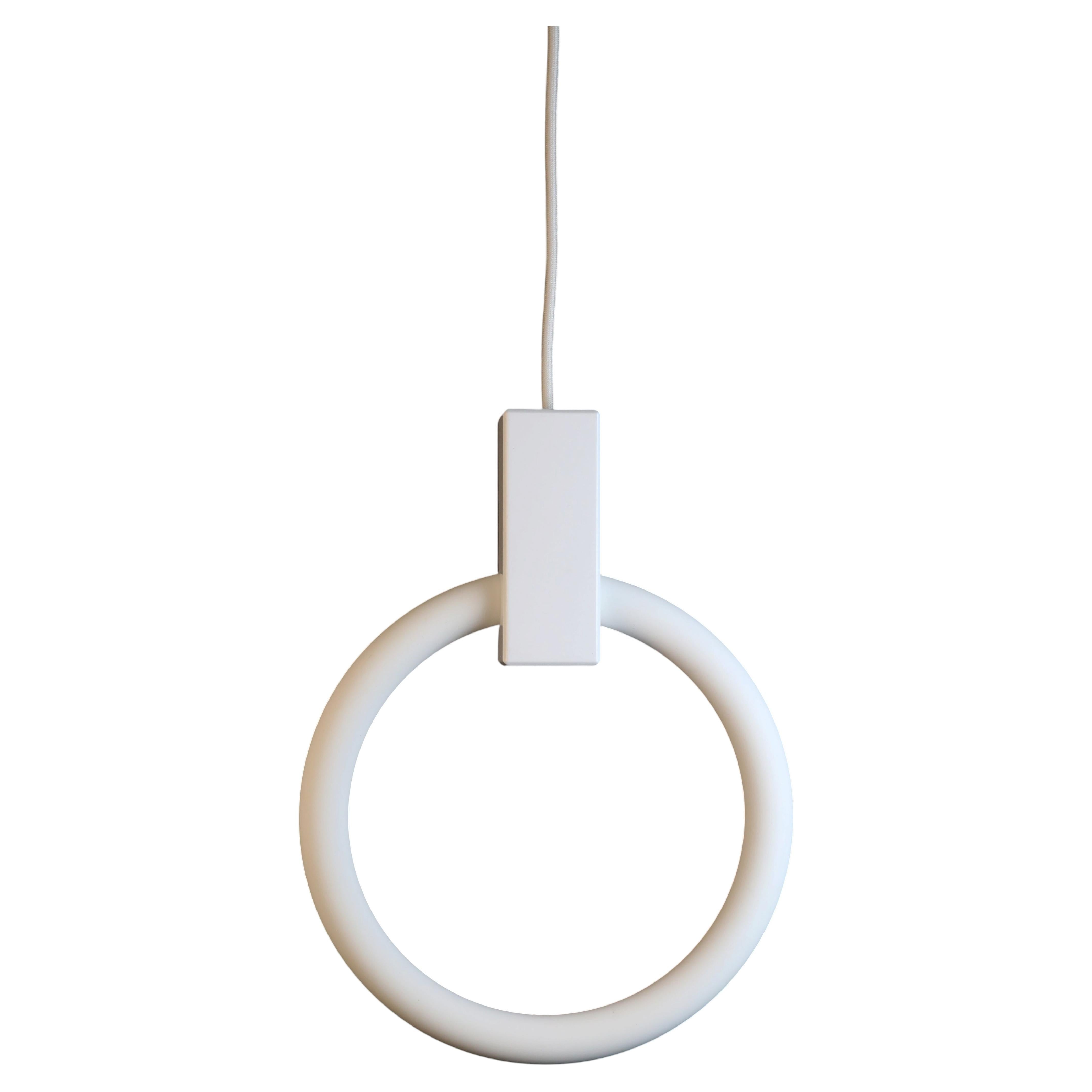 One-of-a-kind White Sculptural Pendant Light - Halo 12"