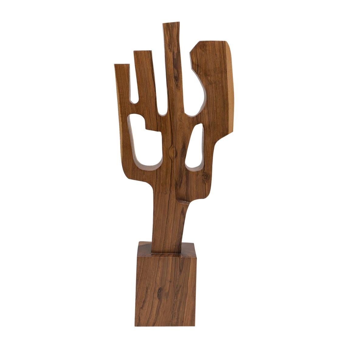 Sculpture unique en son genre en bois de laurier sculpté à la main par l'artiste contemporain Gabriel