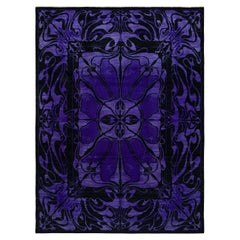 One-of-a-kind Hand Knotted Abstract Eclectic Black Area Rug