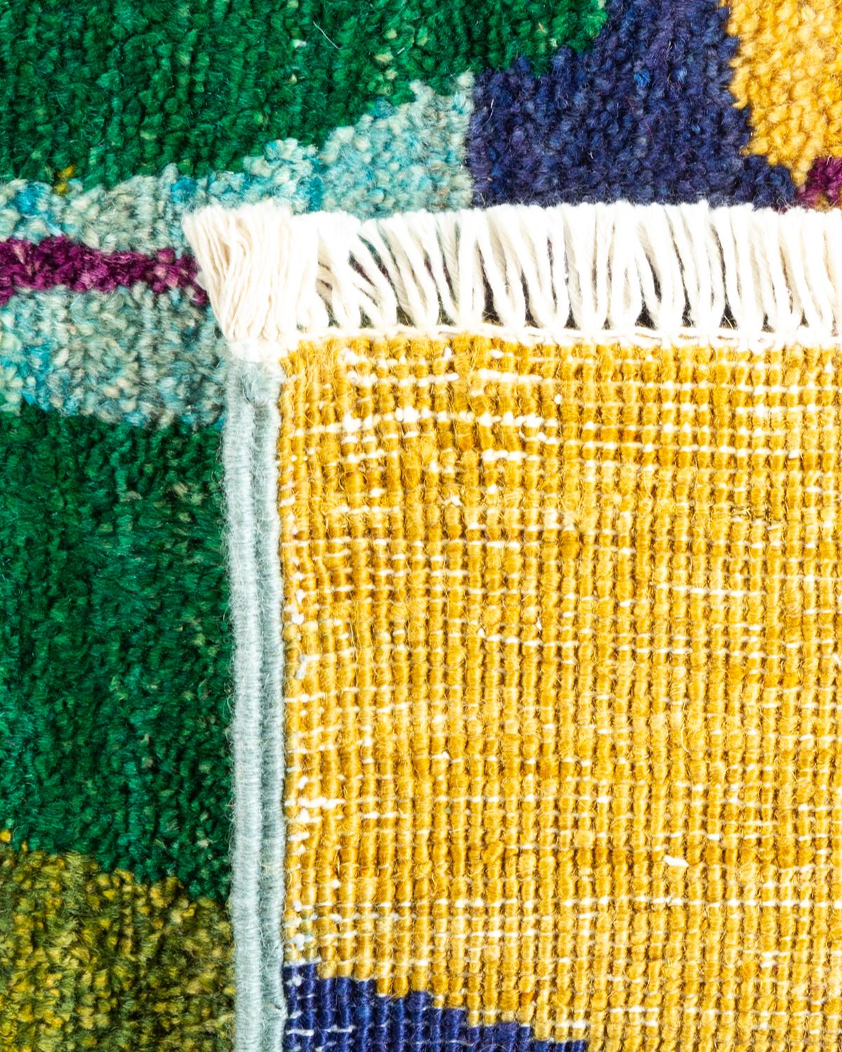 Handgeknüpfter abstrakter, eklektischer grauer Teppich, Unikat (21. Jahrhundert und zeitgenössisch) im Angebot