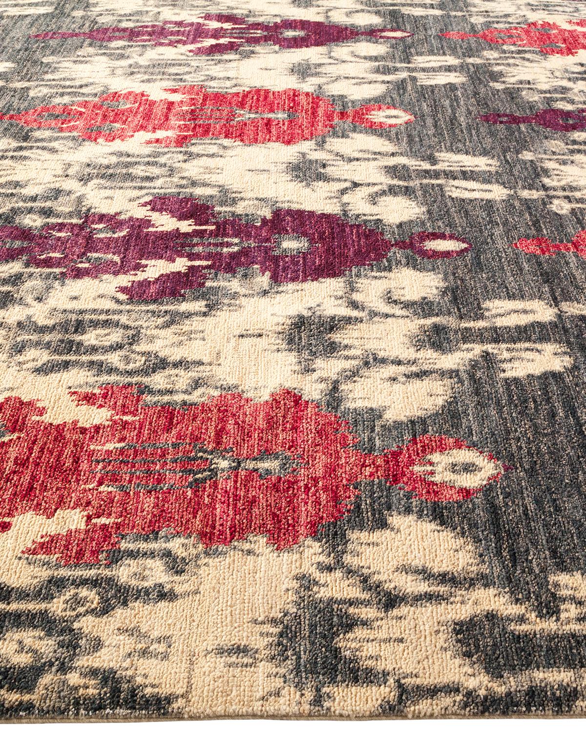 Einzigartiger handgeknüpfter abstrakter moderner elfenbeinfarbener Teppich, 2,25 m x 3,66 m, Unikat im Zustand „Neu“ im Angebot in Norwalk, CT