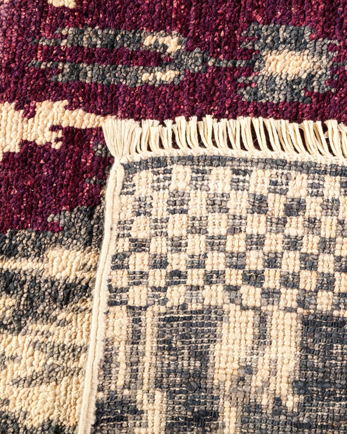 Einzigartiger handgeknüpfter abstrakter moderner elfenbeinfarbener Teppich, 2,25 m x 3,66 m, Unikat (21. Jahrhundert und zeitgenössisch) im Angebot