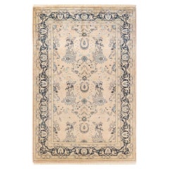 One-of-a-Kind Hand Knotted Abstract Mogul Beige Area Rug