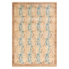One-of-a-kind Hand Knotted Abstract Mogul Brown Area Rug