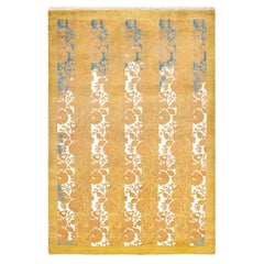 One-of-a-kind Hand Knotted Abstract Mogul Green Area Rug