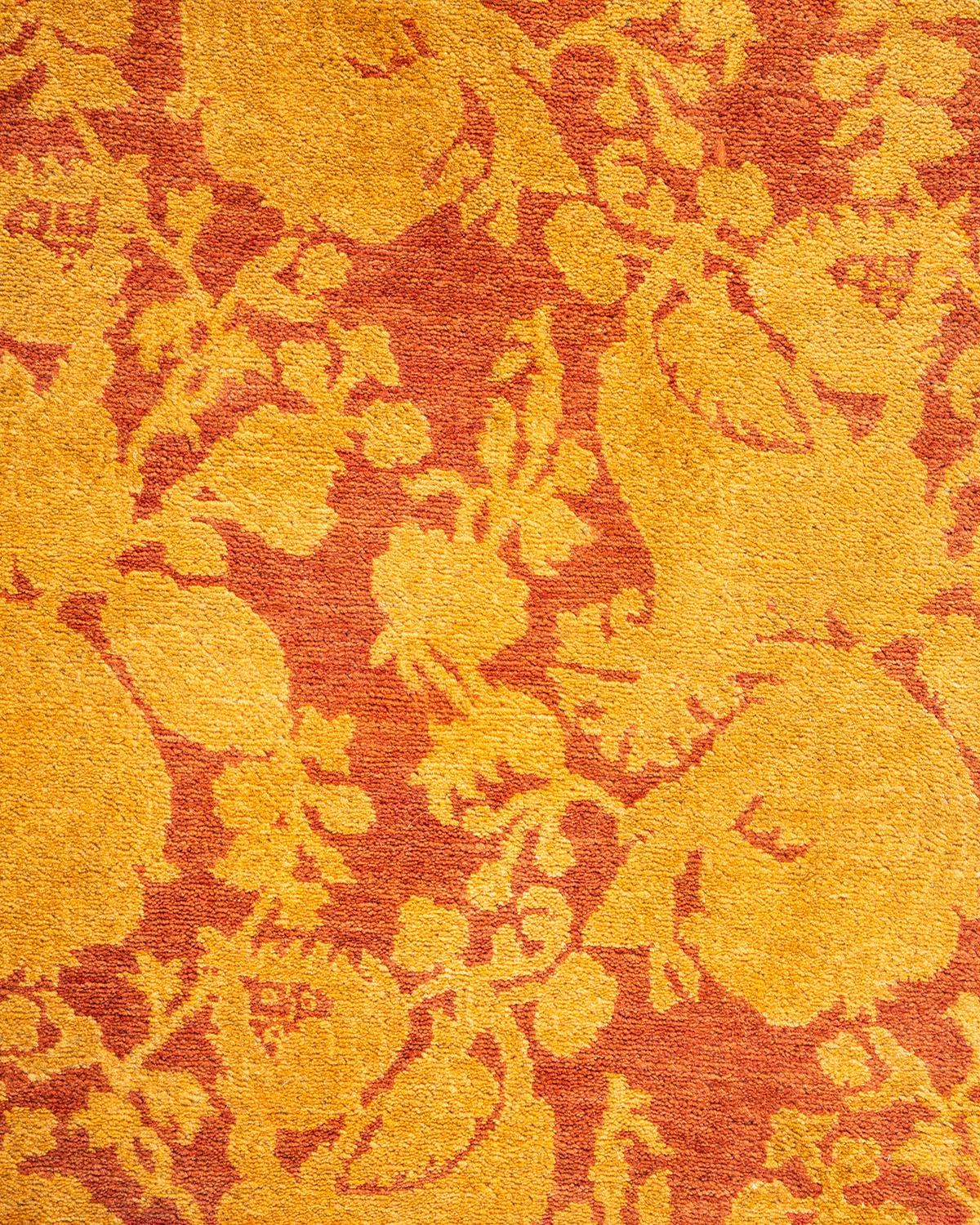 Handgeknüpfter abstrakter Mogul-Rosa-Teppich, Unikat (Pakistanisch) im Angebot
